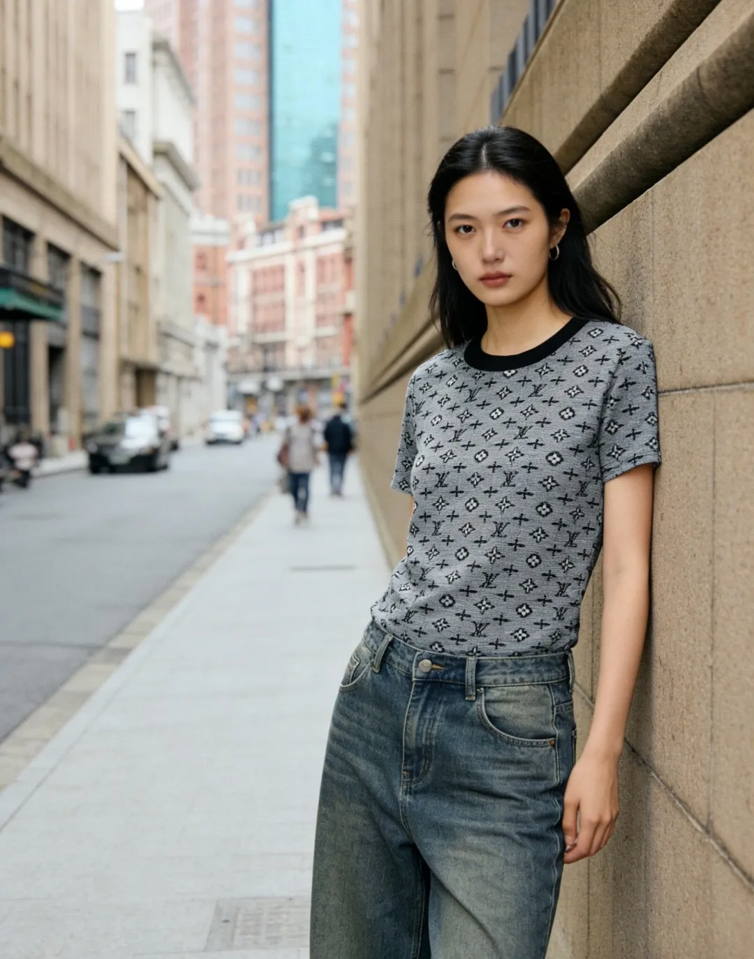 Louis Vuitton/Louis Vuitton 26ss all-over presbyopia jacquard short sleeves